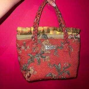 Isabella’s Journey Red and Green Floral Mini Shoulder Tote Bag